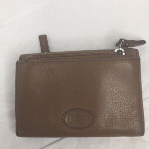 Fossil brown leather trifold wallet